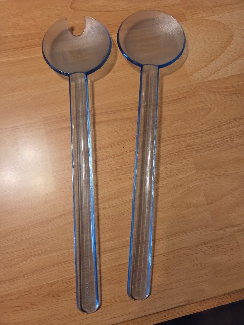 Vintage Tupperware Preludio Sheer Watercolor Ice Blue Salad Bowl Serving Set